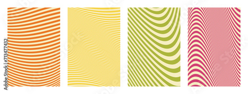 Groovy hippie 70s backgrounds. Waves, swirl, twirl pattern. Twisted and distorted vector texture in trendy retro psychedelic style. Y2k aesthetic