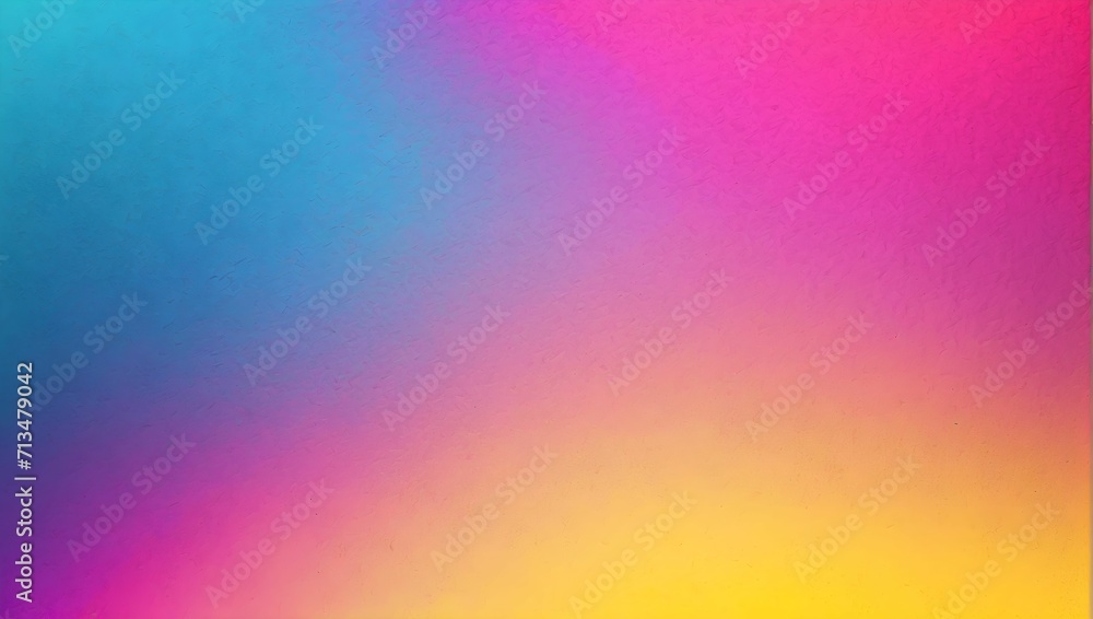 Grainy, noisy, Cyan, Magenta, and Yellow gradient background. generative AI