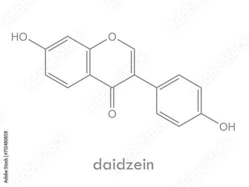 Daidzein structure. Isoflavone found in soybean and other legumes.