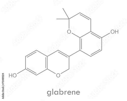 Glabrene structure. Molecule of isoflavonoid phytoestrogen found in licorice.