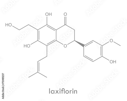 Laxiflorin structure. Molecule of flavanone found in plants.
