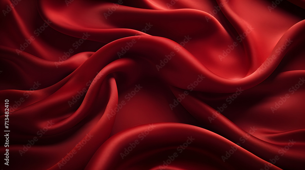 Luxury silk cloth with elegant red color with ripples Luxury silk cloth with elegant red color with ripples