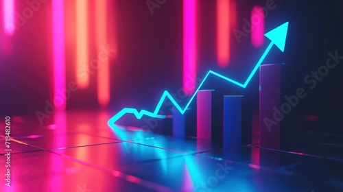 A sleek 3D illustration of soaring finances