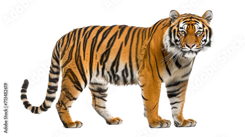Majestic Tiger Standing on White Background © Daniel