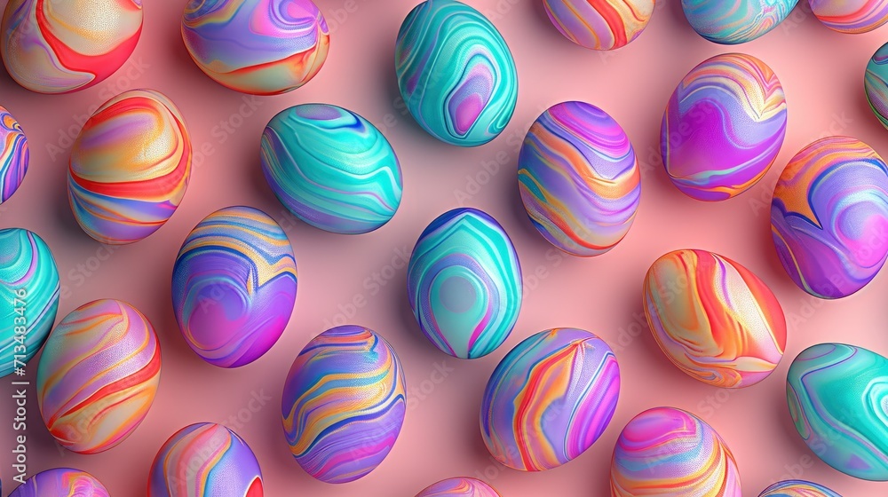 A Joyful Pattern of Colorful Eggs, Creating a Festive Celebration for the Easter Festival. A Joyful Pattern of Colorful Eggs, Creating a Festive Celebration for the Easter Festival.