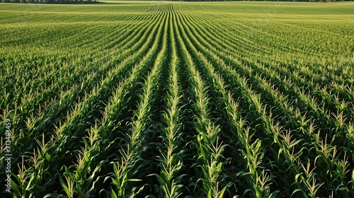 Green corn field farming photo