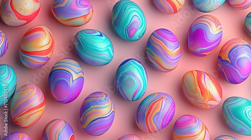 A Joyful Pattern of Colorful Eggs, Creating a Festive Celebration for the Easter Festival.