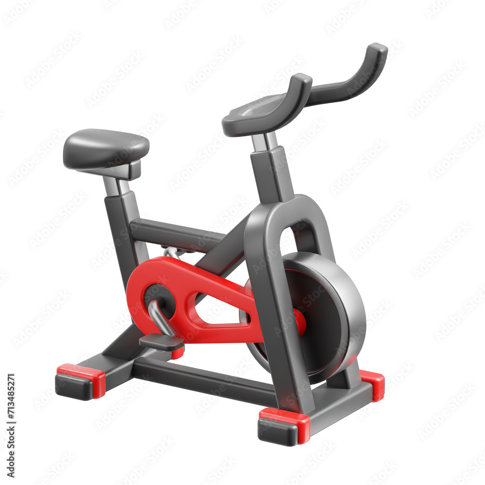 PNG 3D Stationary Bike icon isolated on a white background