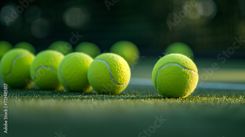 Heap of tennis balls on white background. Sports equipment © Darya Pol