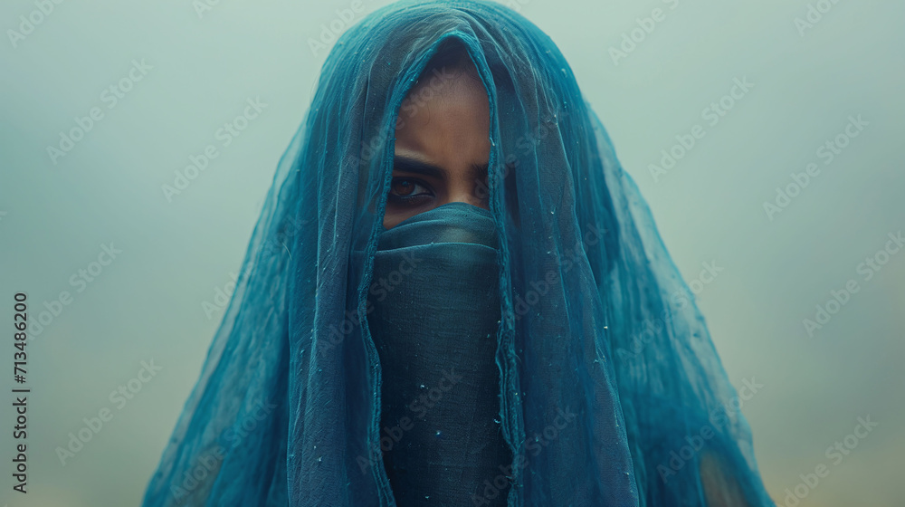 Portrait of a Muslim woman in hijab. Arabic female