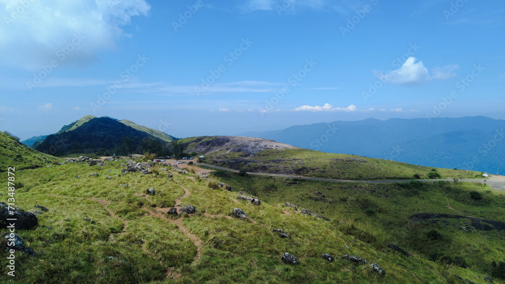 Fototapeta premium Ponmudi hill station, beautiful mountain range in Thiruvananthapuram, Kerala