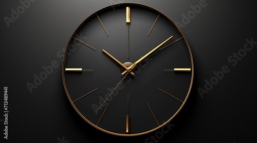 Wallpaper Mural Realistic clock on black background Torontodigital.ca