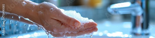 emphasizing frequent handwashing with soap and water photo