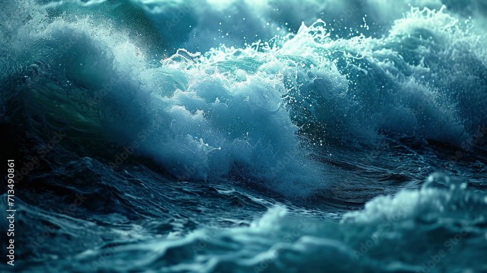 Les vagues sont des forces de la nature qui peuvent être dangereuses et imprévisibles - obrazy, fototapety, plakaty 