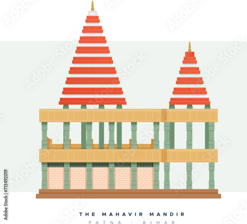 Mahavir Temple - Patna Bihar -  Icon Illustration photo