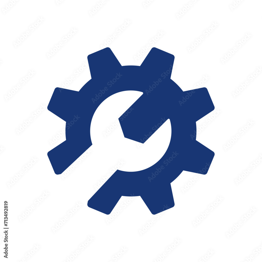 Wrench and gear logo