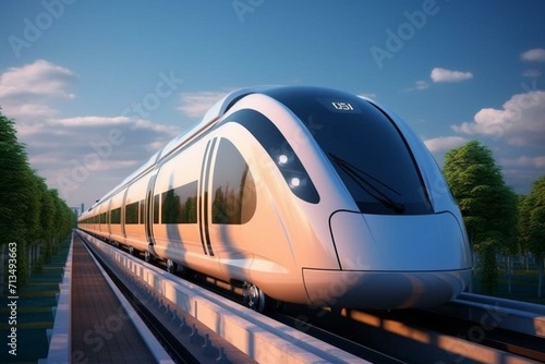 innovative train technology on railway. Generative AI
