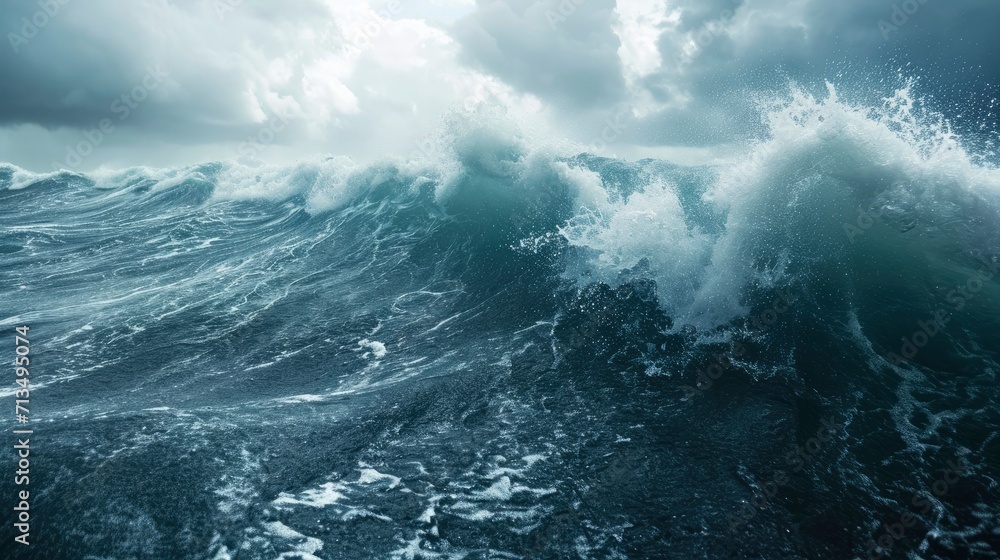 Les vagues sont des forces de la nature qui peuvent être dangereuses et imprévisibles - obrazy, fototapety, plakaty 