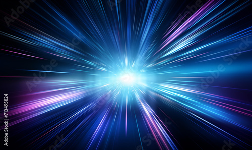 abstract blue background with motion blur and rays of light.