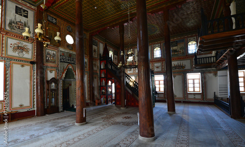 Haci Omer Aga Mosque, located in Acipayam, Denizli, Turkey, was built in 1802. photo