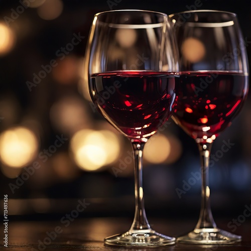 Two glasses of wine close up ai generated