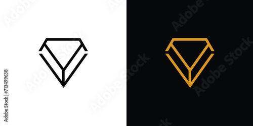  Unique and elegant Diamond V logo design