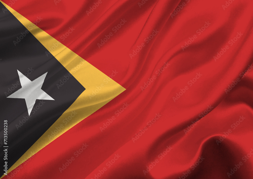 East timor flag waving in the wind. East timor flag waving in the wind.