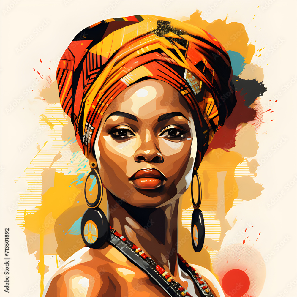 nice african girl vectoe ilustration