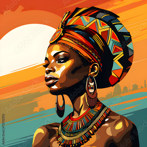 african strong woman vector