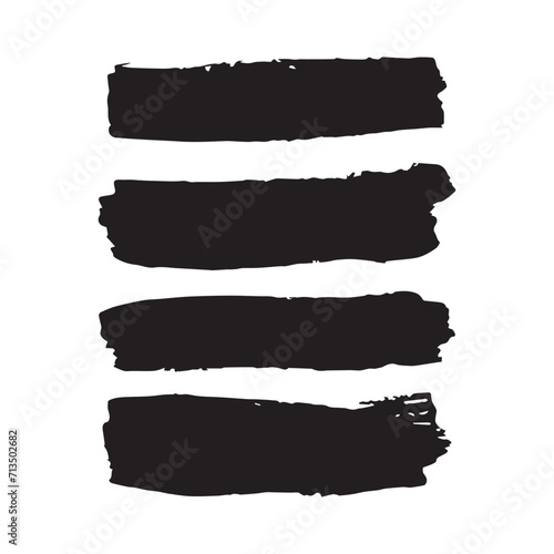 Brush strokes. Vector paintbrush set. Grunge design elements. Rectangle text boxes