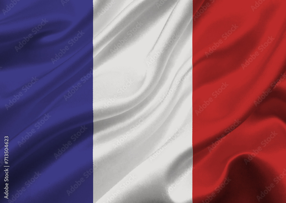 France flag waving in the wind. France flag waving in the wind.