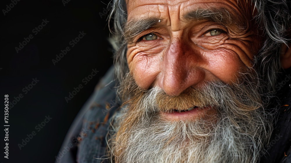 A portrait of an older man with a thick beard and a good smile, like his experience and a smile ar A portrait of an older man with a thick beard and a good smile, like his experience and a smile ar