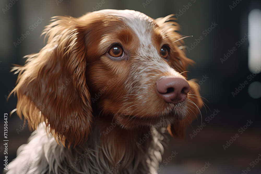 Portrait of a purebred dog. Illustration related to dogs. Pet. Dog related event. The world of dogs. Adopt a dog.