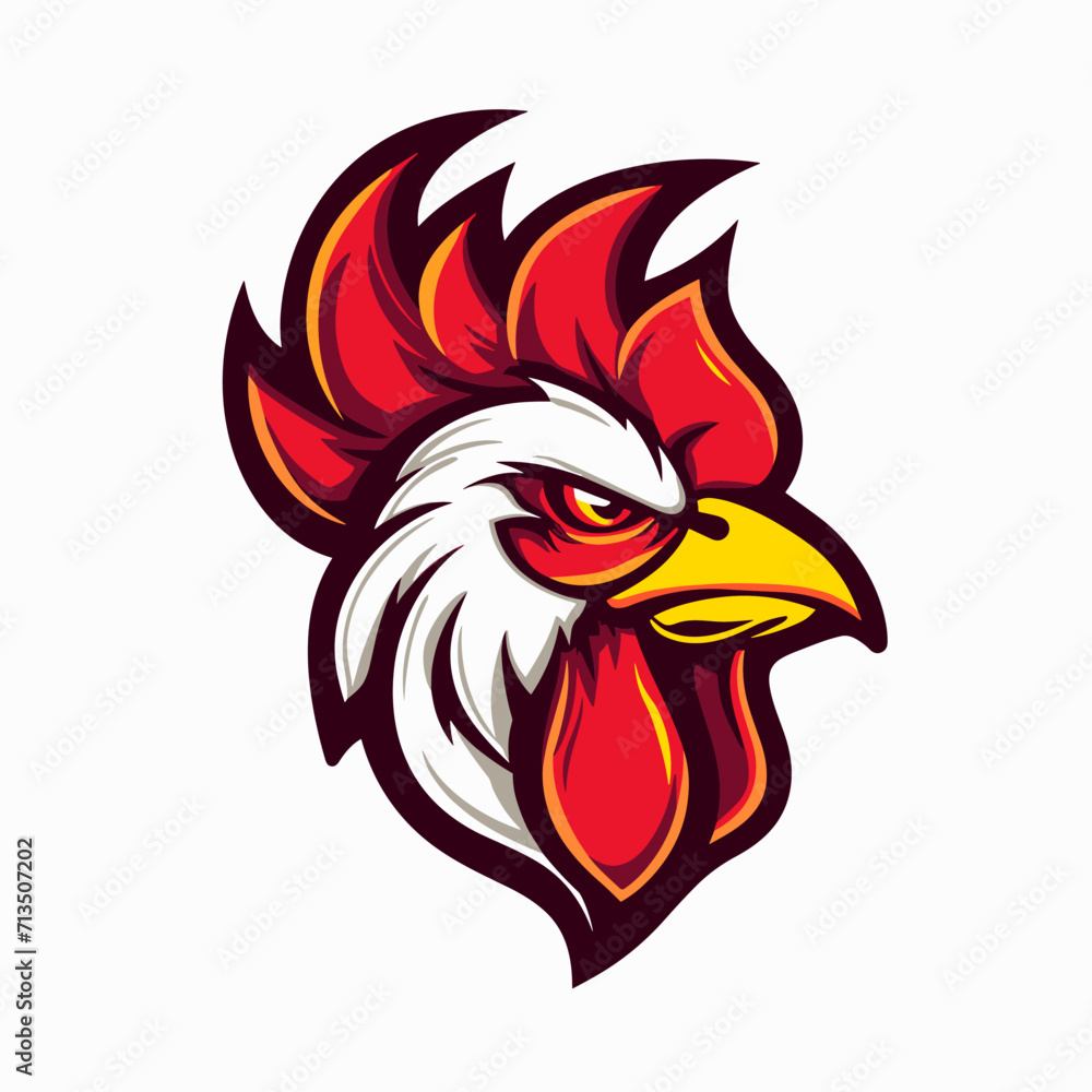 Esport vector logo chicken, rooster, hen, icon, vector, sticker, head Esport vector logo chicken, rooster, hen, icon, vector, sticker, head