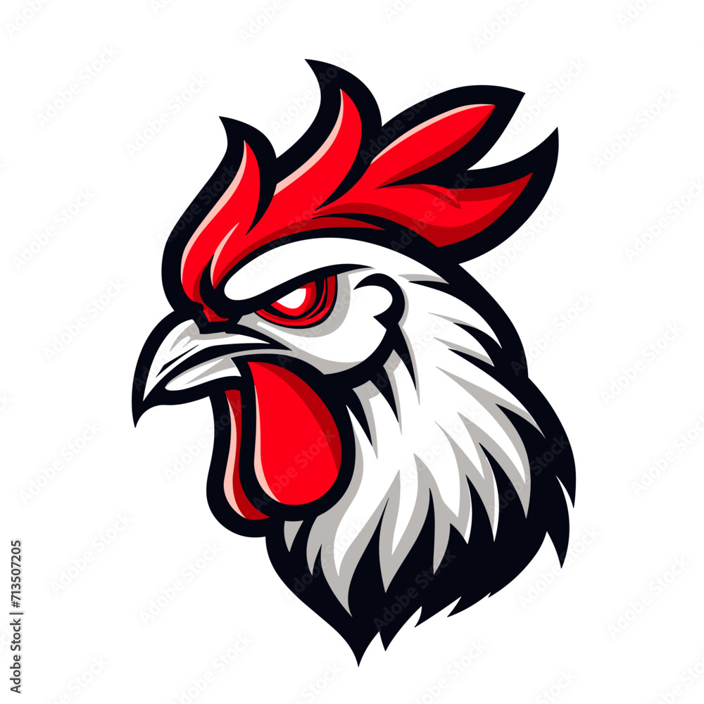 Esport vector logo chicken, rooster, hen, icon, vector, sticker, head
