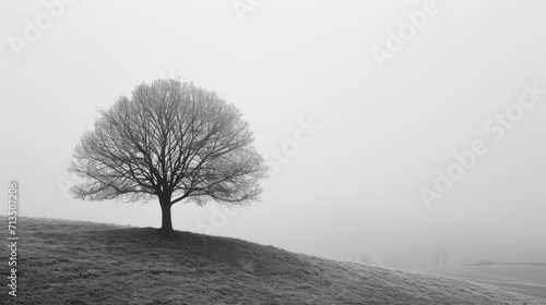 Convey Earth Day's message with a solitary tree on a hill