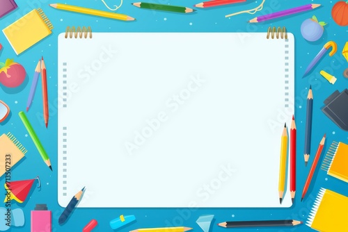 Blank Paper and School Supplies photo