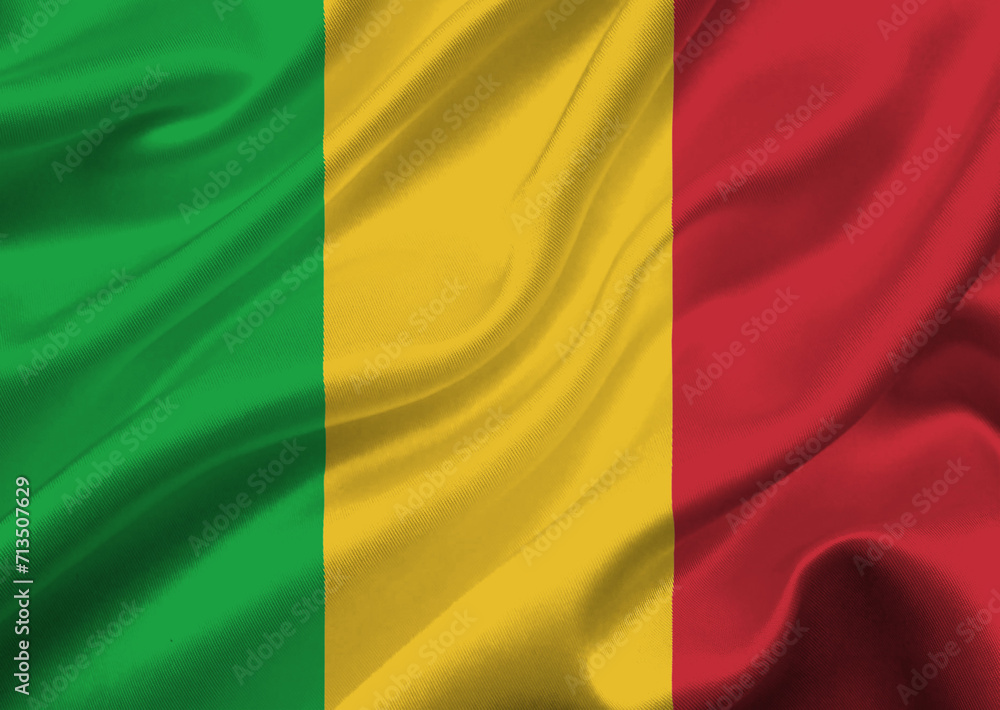 Obraz premium Mali flag waving in the wind.