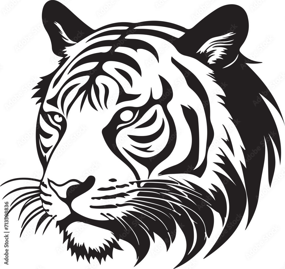 tiger head vector silhouette illustrator 