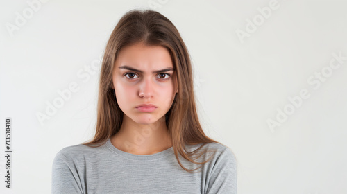 Young Woman with Displeased Expression