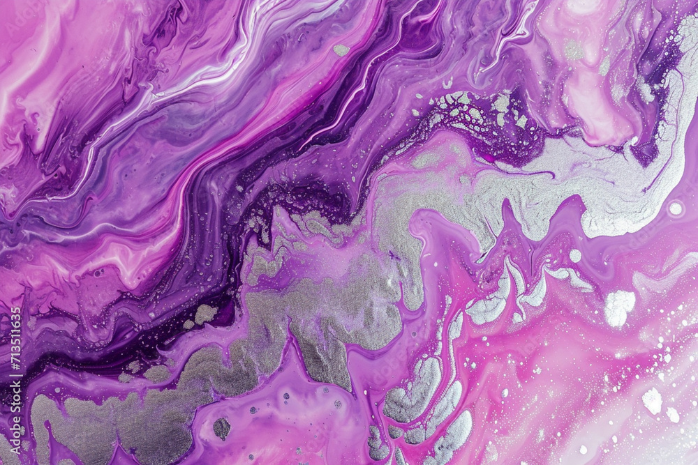 abstract modern creative background made in the style of fluid art,purple and silver,the concept of creative advertising and design,the basis for the banner