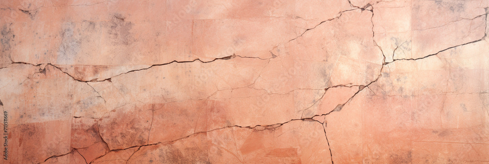banner with the texture of a cracked weathered grunge concrete wall,covered with an abstract network of cracks,peach fuzz tinting banner with the texture of a cracked weathered grunge concrete wall,covered with an abstract network of cracks,peach fuzz tinting