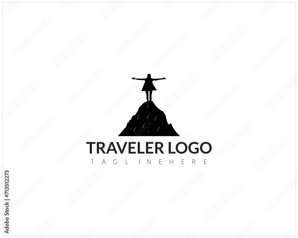 Travel Point Logo designs concept with suitcase symbol icon vector