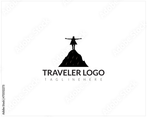 Travel Point Logo designs concept with suitcase symbol icon vector