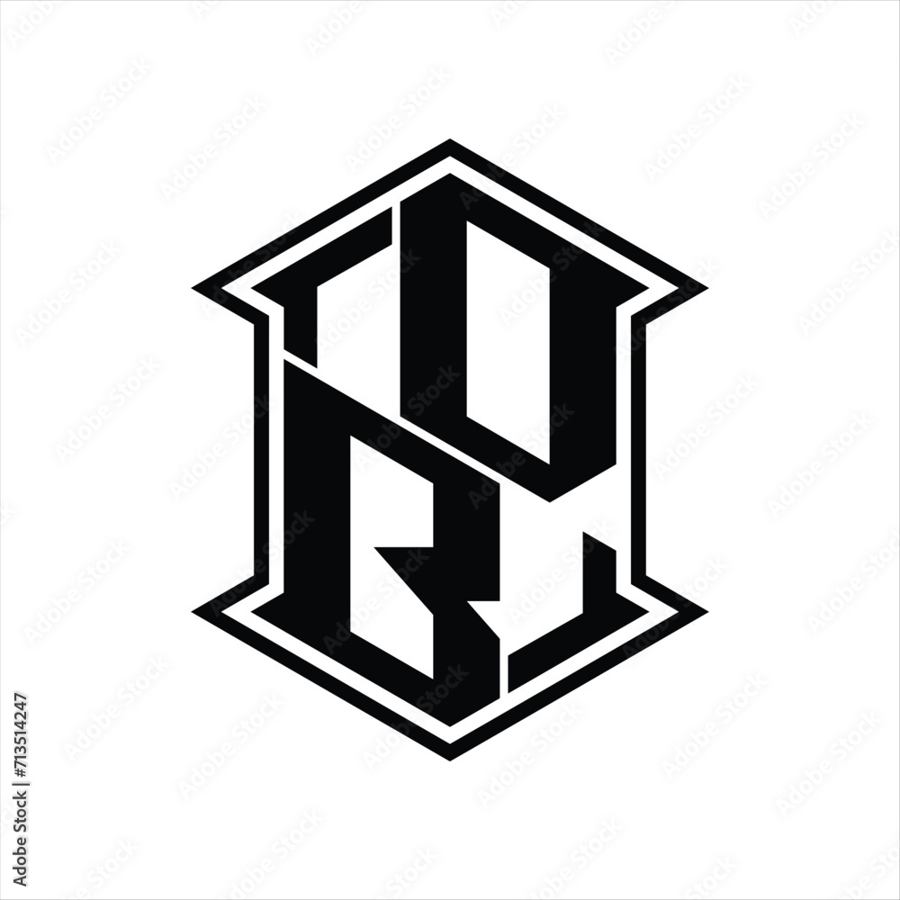 DB Logo monogram hexagon shield shape up and down with sharp corner isolated style design DB Logo monogram hexagon shield shape up and down with sharp corner isolated style design