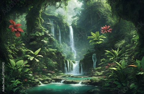 natural forest environment eco friendly illustration generated by ai  fantasy realm concept illustration 