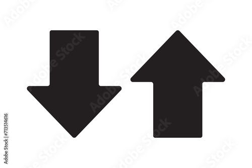 up and down arrows icon vector, Black large two way downward pointing solid arrow icon sketched as vector symbol.
