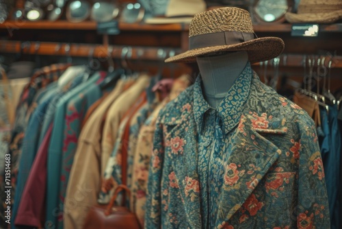 a curated collection of vintage clothing, accessories, and unique items discovered in a second-hand store