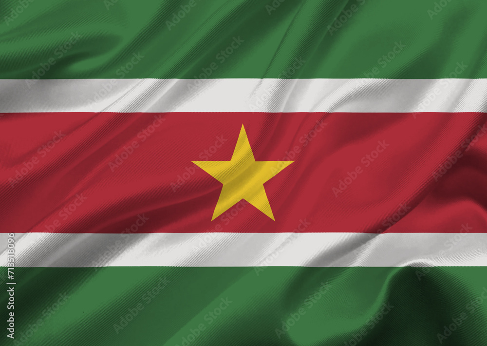 Suriname flag waving in the wind. Suriname flag waving in the wind.