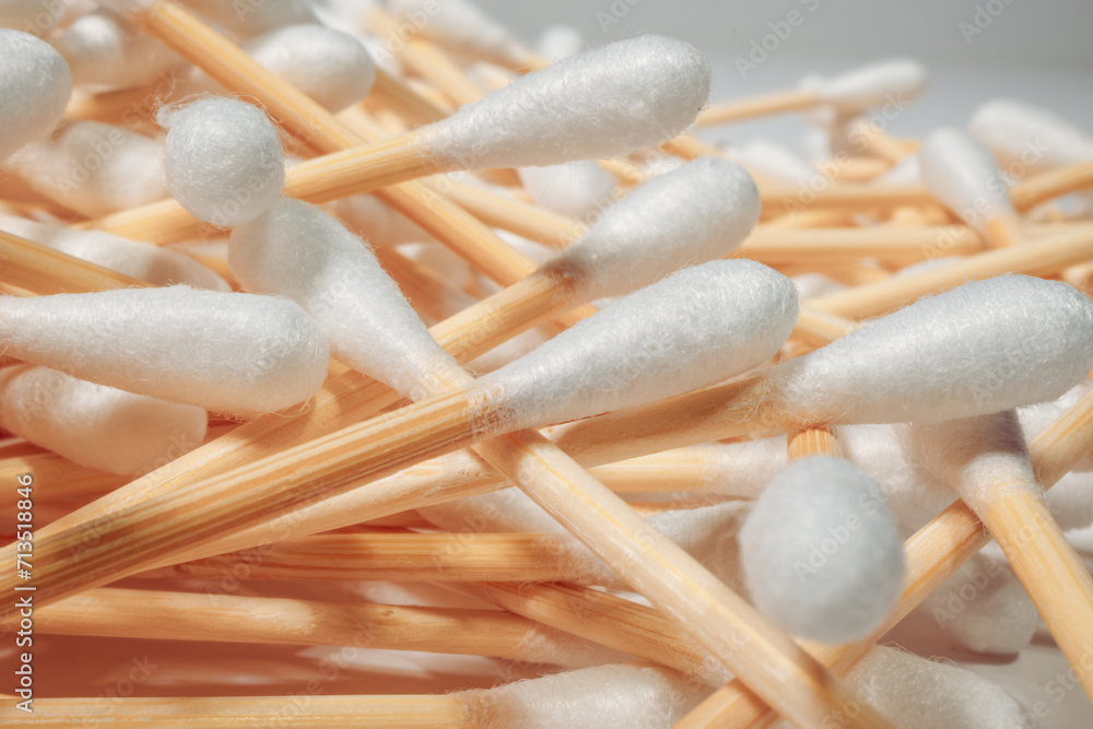 Cotton swabs on white background. Shallow depth of field Cotton swabs on white background. Shallow depth of field